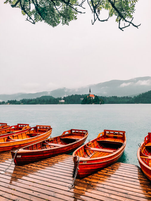 passeggiata al lago di bled con la pioggia