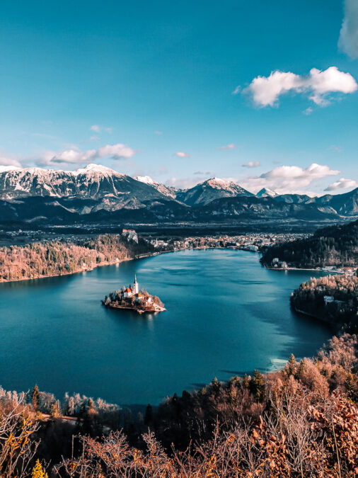 panorama da mala osojnica sul lago di bled slovenia