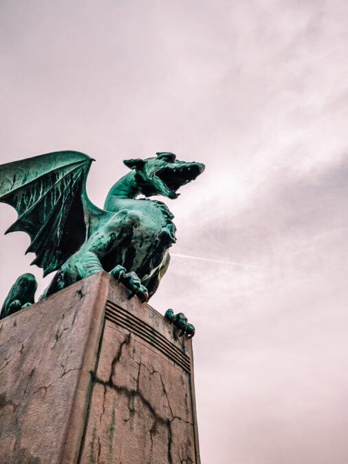 statue dei draghi per le strade di Lubiana